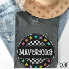 Load image into Gallery viewer, Colorful Checkered Stars Mascot DROPDOWN TRANSFER COR