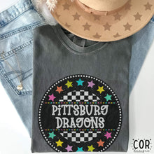 Load image into Gallery viewer, Colorful Checkered Stars Mascot DROPDOWN TRANSFER COR