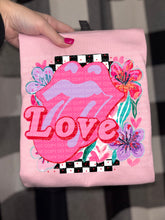 Load image into Gallery viewer, Big Lips Love Floral And Checker Background TRANSFER SCG JAN 26