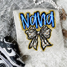 Load image into Gallery viewer, Neon Blue With Neurodivergent Bow DROPDOWN TRANSFER CCD MAR