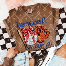 Load image into Gallery viewer, Baseball Mama Faux Sequins TRANSFER CCD MAR