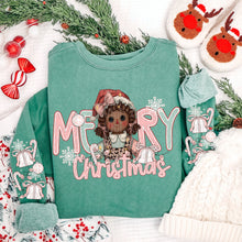 Load image into Gallery viewer, Merry Christmas Faux Yarn Doll Skin Tone Dropdown SLEEVE OPTION DROPDOWN TRANSFER VIRGO OCT 25