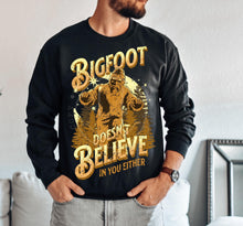 Load image into Gallery viewer, Bigfoot Doesn’t Believe You Either Yellow TRANSFER