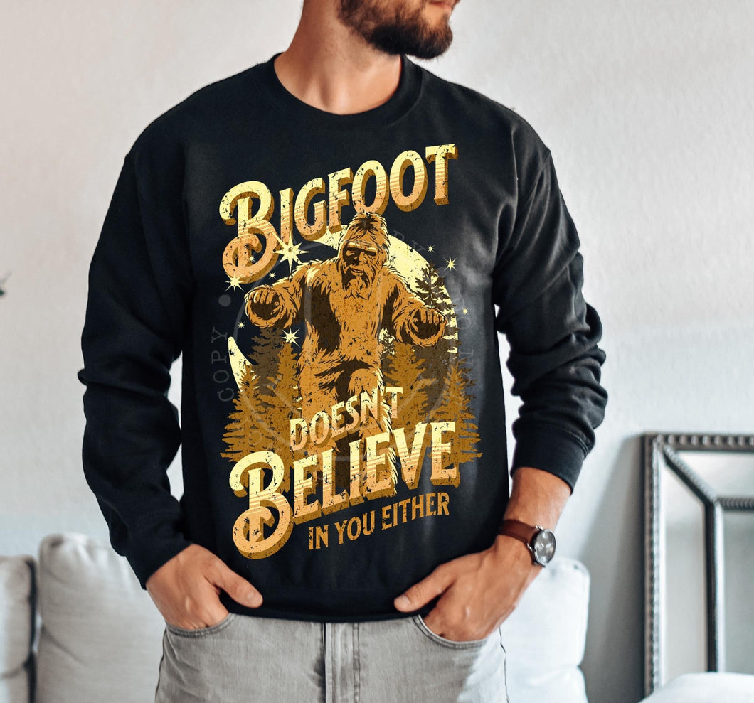 Bigfoot Doesn’t Believe You Either Yellow TRANSFER