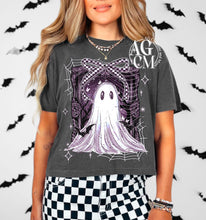 Load image into Gallery viewer, Checkered Bow And Ghost With Bats TRANSFER AGCM JULY