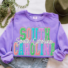 Load image into Gallery viewer, Faux Chenille Pastel States (All 50 states available) DTF TRANSFER