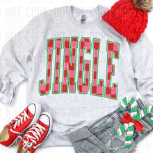 Load image into Gallery viewer, Jingle Or Merry Pink Red Checker Dropdown TRANSFER SBB SEPT 25