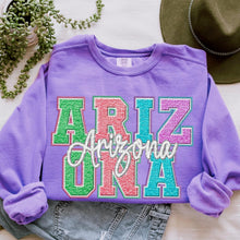 Load image into Gallery viewer, Faux Chenille Pastel States (All 50 states available) DTF TRANSFER