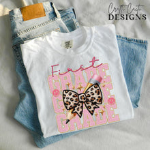 Load image into Gallery viewer, Grades Faux Chenille Stacked Leopard Bow DROPDOWN TRANSFER CCD