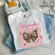 Load image into Gallery viewer, Grades Faux Chenille Stacked Leopard Bow DROPDOWN TRANSFER CCD