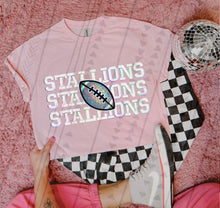 Load image into Gallery viewer, Football Mascots Stacked Faux Sequin DROPDOWN TRANSFER TGG
