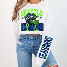 Load image into Gallery viewer, Faux Sequin Football Team DROPDOWN With SLEEVE OPTION DROPDOWN TRANSFER VIRGO JAN 26