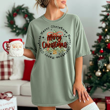 Load image into Gallery viewer, Merry Christmas Repeating Green Checker Tree Red Letters And Bow Gold Glitter Sparkles With Color Option DROPDOWN TRANSFER CSC NOV 25