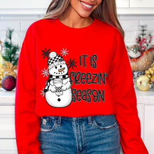 Load image into Gallery viewer, It's Freezin' Season Black And White Snowman TRANSFER SDD