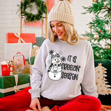 Load image into Gallery viewer, It's Freezin' Season Black And White Snowman TRANSFER SDD