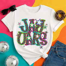 Load image into Gallery viewer, Neon Bright Checker Star Mascots Dropdown TRANSFER CSD MAY 25