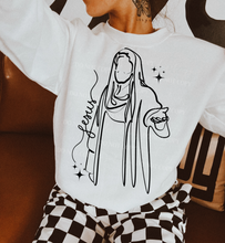 Load image into Gallery viewer, Jesus Line Art Blk TRANSFER NOV 24 LYT