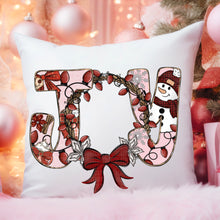 Load image into Gallery viewer, Joy Christmas Lights Wreath And Snowman TRANSFER SDD OCT