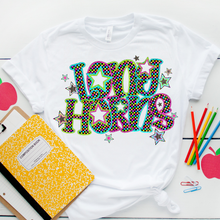 Load image into Gallery viewer, Neon Bright Checker Star Mascots Dropdown TRANSFER CSD MAY 25