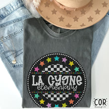 Load image into Gallery viewer, Schools Colorful Star Checkered Circle DROPDOWN TRANSFER COR