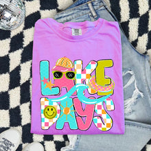 Load image into Gallery viewer, Lake Days Bright Checkered Letters With Happy Face Pool Float TRANSFER SDD APR 26