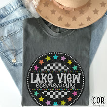 Load image into Gallery viewer, Schools Colorful Star Checkered Circle DROPDOWN TRANSFER COR