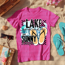 Load image into Gallery viewer, Beach Boat Lake Waves And Sunny Days Distressed And Checkers DROPDOWN TRANSFER REV MAY 26