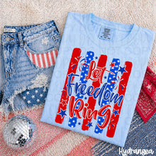 Load image into Gallery viewer, Let Freedom Ring Blue Stars And Red Stripes Stars Fireworks TRANSFER UAC MAY 26