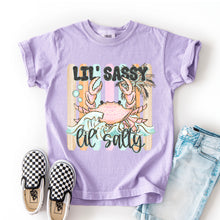 Load image into Gallery viewer, Lil' Sassy Lil' Salty Crab And Waves Gold Glitter Outline TRANSFER SDD APR 26