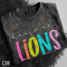Load image into Gallery viewer, Neon Bright Line Lions DROPDOWN TRANSFER COR