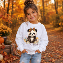 Load image into Gallery viewer, Loved Fall Florals & Panda Plaid Bow TRANSFER SDD AUG 26