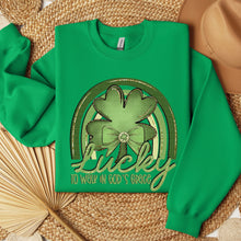 Load image into Gallery viewer, Lucky To Walk In God's Grace Green Rainbow And Clover TRANSFER SDD DEC 25