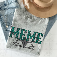 Load image into Gallery viewer, Title Turquoise Faux Glitter Bullhead Dropdown TRANSFER HMWK FEB 25