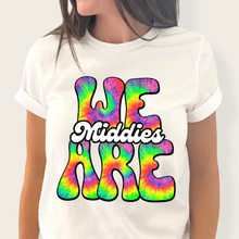 Load image into Gallery viewer, We Are Rainbow Tie Dye Mascot DROPDOWN TRANSFER