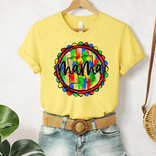 Load image into Gallery viewer, Mama Autism Puzzle Piece Rainbow Circle Faux Glitter Option DROPDOWN TRANSFER SDD MAR 26