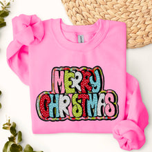 Load image into Gallery viewer, Merry Christmas Dot Paint Strokes Pink Green White TRANSFER SDD