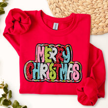 Load image into Gallery viewer, Merry Christmas Dot Paint Strokes Pink Green White TRANSFER SDD