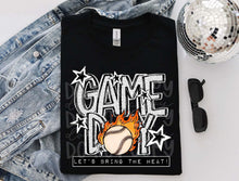 Load image into Gallery viewer, Game Day Let's Bring The Heat Flaming Ball And Stars Sports DROPDOWN TRANSFER PHDC JUNE 26