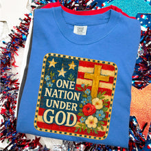 Load image into Gallery viewer, One Nation Under God Cross With Flag TRANSFER SDD MAY