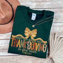 Load image into Gallery viewer, Enter The Gates With Thanksgiving In Your Heart Gold Bow TRANSFER SDD OCT