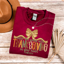Load image into Gallery viewer, Enter The Gates With Thanksgiving In Your Heart Gold Bow TRANSFER SDD OCT