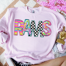 Load image into Gallery viewer, Bright Stripe Floral Checker Mascots Dropdown TRANSFER CSD MAY 25