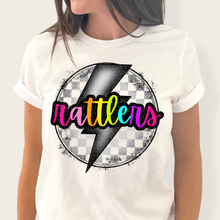 Load image into Gallery viewer, Checkered Bolt Rainbow Mascot DROPDOWN TRANSFER
