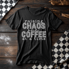 Load image into Gallery viewer, Raising Chaos One Coffee At A Time Checkered Color DROPDOWN TRANSFER REV MAY 26