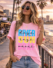 Load image into Gallery viewer, River Days Sun Rays Boat Waves BW DROPDOWN TRANSFER SDD APR 26