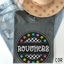 Load image into Gallery viewer, Colorful Checkered Stars Mascot DROPDOWN TRANSFER COR