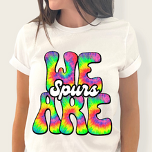 Load image into Gallery viewer, We Are Rainbow Tie Dye Mascot DROPDOWN TRANSFER