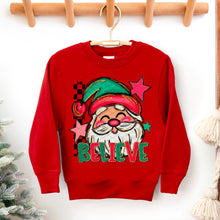 Load image into Gallery viewer, Believe Santa Red & Green Stars Checkered TRANSFER SDD NOV 25