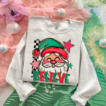 Load image into Gallery viewer, Believe Santa Red & Green Stars Checkered TRANSFER SDD NOV 25
