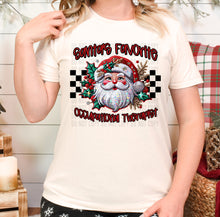 Load image into Gallery viewer, Santa’s Favorite Occupation Faux Embroidery (DROPDOWN) TRANSFER CAP